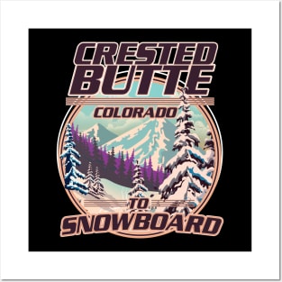 Crested butte Colorado Snowboarding logo Posters and Art